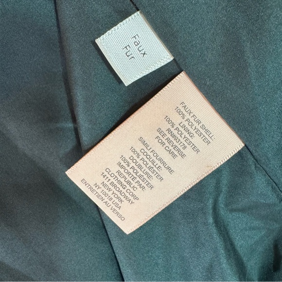 Philosophy Faux Fur Hooded Jacket Coat Green Size S Boho - Picture 9 of 10